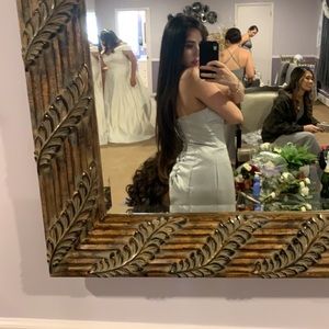 Silver corset back gown